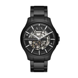 Armani Exchange Automatikuhr aus Edelstahl in Schwarz