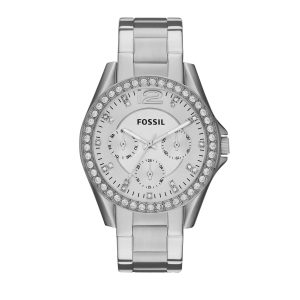 Fossil Damenuhr Riley Funkelnden Glassteinen 10 Bar