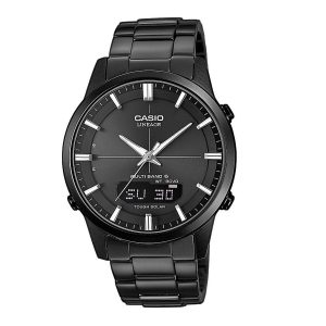 Casio Funk Solaruhr Edelstahl Lineage Herrenuhr - schwarz