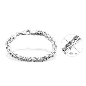Königsarmband 925/- Sterling Silber 4 Kant poliert 6mm