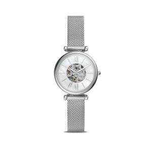 Fossil Carlie Mini Automatikuhr mit Perlmutt Zifferblatt