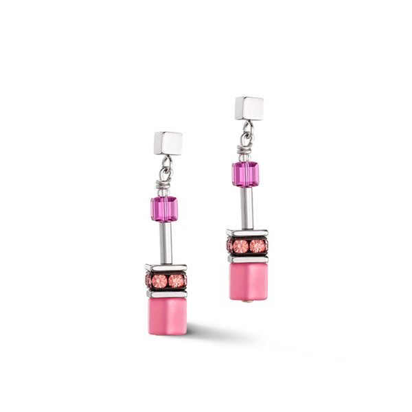 Ohrringe Coeur de Lion Viva Magenta GeoCube 283821.0422