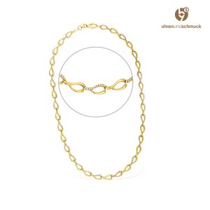 Damen Halskette Collier Gold in 9 Karat mit Steinen