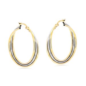 Verdrehte Bicolor Creolen Gold von Optimus