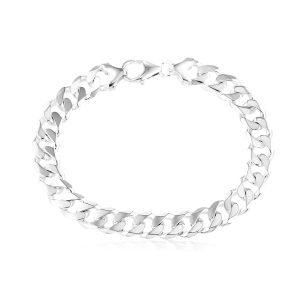 925/- Panzerarmband Silber Herren diamantiert 9 MM