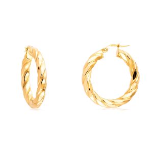 Glänzende Creolen Gold 585 /- gedreht poliert