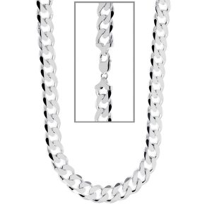 Starke Silber Panzerkette Herren diamantiert 9 MM